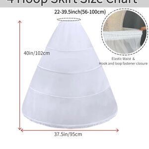 White Hoop Skirt Crinoline Petticoat for Dresses